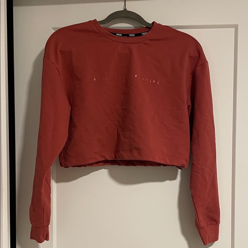 Stylish Rust Cropped Sweatshirt